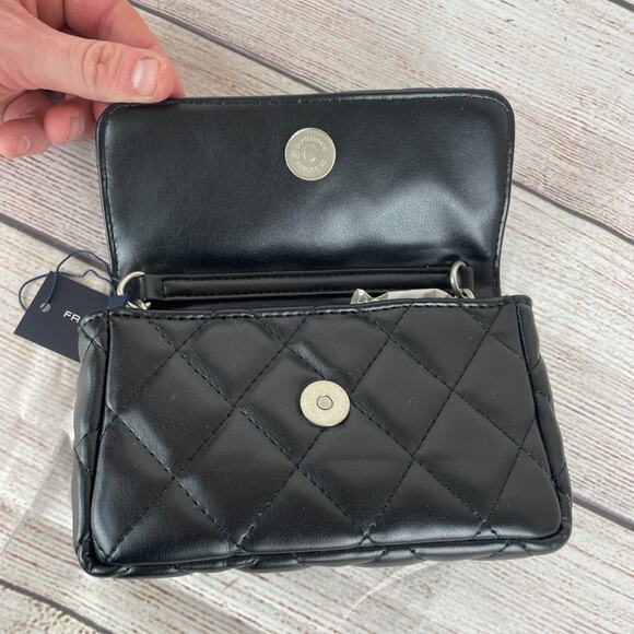 French Connection Quilted Crossbody Bag Black - Picture 6 of 8